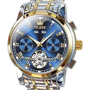 41MM OLEVS Automatic Mechanical Tourbillon Stainless Waterproof Luminous Watch